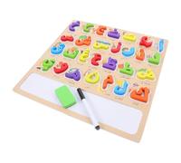 TOYANDONA Puzzle Arabe Éducatif Montessori en Bois Grand Format Jeu D'association de Lettres et Motifs pour Tout-Petits Préscolaire Coloré pour Apprentissage Cognitif et Développement