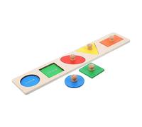 TOYANDONA Puzzle Éducatif Bois à Boutons Montessori pour Garçon Fille Encastrements Géométriques Couleur Développement Motricité Fine et Cognition Adapté Aux Tout Petits