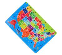 TOYANDONA Puzzle Éducatif Bois USA pour Garçon Fille Ans Carte des États Unis Anglais Jeu de Géographie Ludique pour Développement Spatial et Apprentissage Linguistique