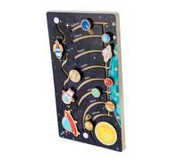 TOYANDONA Puzzle Système Solaire Bois Déplaçable pour Garçon Fille Éducatif Stem pour Apprentissage Préscolaire Jeu Exploration des Astres et Activités Scientifiques
