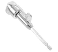 TOYANDONA Rallonge de Foret à Angle Droit 105° en Acier, Argenté | Joint Orientable pour Accès Serrés, Changement Rapide D’embout, Usage Pro et Bricolage, 147g