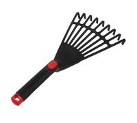 TOYANDONA Râteau à Feuilles de Jardin en Plastique Noir avec Manche, Petit Râteau de Jardinage pour Parterres de Fleurs et Extérieur, Outil Manuel Léger et Pratique pour Ramassage