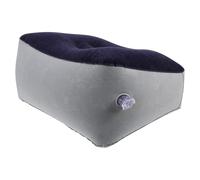 TOYANDONA Repose-Pieds Gonflable de Voyage Bleu Gris Tapis Autogonflant Portable pour Avion Train et Camping Coussin Léger Antidérapant Confortable et Compact pour Surélever Les Jambes