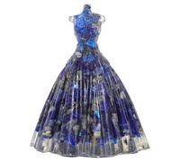 TOYANDONA Robe de Mariée en Résine Gravier Décoratif Couleur Bleu Intense Ornement de Table pour Mariage et Décoration Saint-Valentin Sculpture Artisanale Élégante pour Présent de Noces