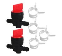 TOYANDONA Robinet d'Arrêt de Carburant 1/4 Pouce 2 Pièces pour Tondeuses Autoportées et Souffleuses à Neige, Vanne Droite 180°, Compatible Conduites 6,35 MM, Protection Carburateur