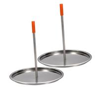 TOYANDONA Rôtissoires Verticales en Acier Inoxydable 2 Pcs pour Barbecue Extérieur, Support de Poulet Grillé Bac Récupérateur, pour Volaille et Dinde, Plateau Robuste pour Cuisson Uniforme