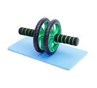 TOYANDONA Roue Abdominale Silencieuse avec Double Roues Vertes de Fitness Métal et Caoutchouc Appareil Entraînement Musculaire avec Tapis Genoux Antidérapant Portable pour Musculation