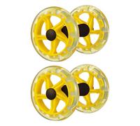 TOYANDONA Roue de Fitness à Double Roue Jaune Poignées Antidérapantes, Appareil D'exercice Abdominaux pour Musculation et Perte de Ventre, Équipement D'entraînement pour Brûler Calories