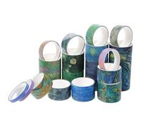 TOYANDONA Ruban Adhésif en Papier Artistique 18 Rouleaux Décoratifs pour Scrapbooking DIY Motifs Peinture à L'Huile Adhésif Facile à Découper pour Loisirs Créatifs et Journaux Intimes