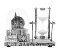 TOYANDONA Sablier Vintage en Résine avec Boule de Cristal Musicale, Décoration de Bureau Créative et Ornement de Table Domestique, Éclairage LED, Design Compact pour Salon et Espace