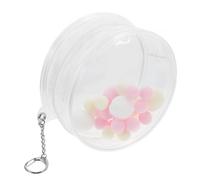 TOYANDONA Sac de Rangement Transparent pour Figurines avec Pompom et Porte Clés Pochette Miniature Rigide Protection Rayures et Affichage pour Collectionneurs