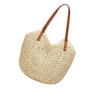 TOYANDONA Sac Paille Femme Tissé Main Sac Bandoulière Mode Moyen Cabas Rétro Capacité Spacieuse Multifonction