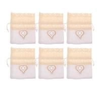 TOYANDONA Sachet Lavande en Dentelle Ajourée Blanc 6 Pièces Paquet à Bonbons de Mariage à Cordon Sachet Parfumé pour Mariage et Décoration Événementielle