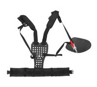 TOYANDONA Sangle Réglable pour Débroussailleuse Coussinet Respirant Multi-Perforé Double Bandoulière Rembourrée Noire Ceinture de Maintien Ergonomique pour Coupe-Bordures et Souffleur de