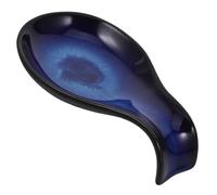 TOYANDONA Sauce Dish Céramique Bleue Vintage Support Cuillère Pratique Creuset de Sauce pour Cuisine et Table Lave-vaisselle Accessoire Multifonction pour Maison