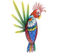 TOYANDONA Sculpture de Perroquet à Suspendre Décoration Murale pour Maison Jardin et Bureau Art Métallique Bleu