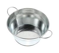 TOYANDONA Seau à Fruits en Fer Poignées Doubles, Bassin de Stockage Argenté Polyvalent pour Légumes et Fruits, Pot de Rangement Pratique Cuisine et Maison, Support de Rangement Solide