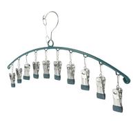 TOYANDONA Séchoir à Chaussettes Multi-Clip Acier Inoxydable pour Balcon Support de Séchage pour sous-vêtements et Chapeaux Rack Polyvalent Antidérapant et Résistant Au Vent Pinces Peacock