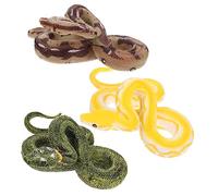 TOYANDONA Serpents Réalistes en Caoutchouc 3 Pièces Faux Serpent Effrayant pour Décoration d'halloween Farces Accessoires de Jeu pour Garçon et Filles Jouet Rusé Texture Réaliste