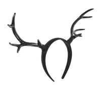 TOYANDONA Serrage-tête à Bois de Cerf Noir Petit Modèle pour Femme, Bandeau Cosplay Soirée Bois de Cerf Artificiel, Accessoire Photo et Décoration Festive pour Noël et Fêtes