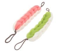 TOYANDONA Serviette Exfoliante Longue Bain 2 Pièces en Maille Pe Cordelette, Forme Bande Longue, pour Exfolier le Corps et Accélérer le Métabolisme
