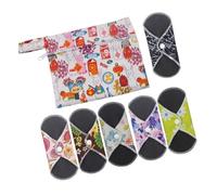 TOYANDONA Serviettes Hygiéniques Lavables Bambou Pochette Imperméable Absorbantes et Respirantes Sets Réutilisables pour Règles Post-partum et Incontinence