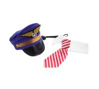 TOYANDONA Set Costume Pilote pour Chien et Chat Chapeau Brodé et Nœud Élégant Accessoire Léger et Confortable pour Cosplay Fêtes Halloween et Noël