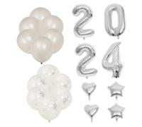 TOYANDONA Set de Ballons Argentés pour Décoration de Fête Nouvel An Ballon Fête Sûr et Lumineux pour Ambiance Accessoire Photo Pratique pour Soirée