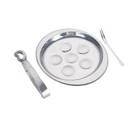 TOYANDONA Set de Escargot Plat Acier Inoxydable avec Fourchette et Pince Assiette à Escargots pour Cuisson Au Four Ustensile de Service de Cuisine Pratique et Compact