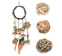 TOYANDONA Set de Jouets à Mâcher pour avec Balles Suspendues Kit Coloré pour Cage de Rongeurs Adapté Aux Hamsters et Petits Animaux Favorise Lexercice Comportement Naturel