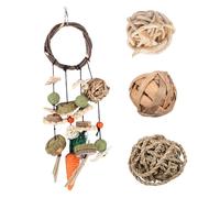 TOYANDONA Set de Jouets à Mâcher pour Lapin avec Pendants Suspendus et Balles Colorées Décorations pour Cage de Petits Animaux Favorise Les Habitudes Naturelles et Exercice des et Hamsters