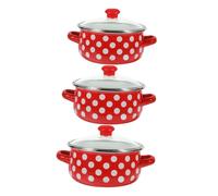 TOYANDONA Set de Mini Marmites Émaillées avec Poignées Casseroles Antiadhésives Polyvalentes pour Soupe Nouilles et Ragoût Ustensiles de Cuisine Compacts et Pratiques