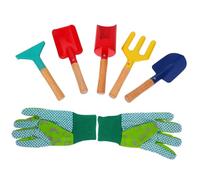 TOYANDONA Set de Outils de Jardinage Garçon Fille Pelle Fourche Râteau Métallique Ergonomique pour Potager et Fleurs Accessoires Pratiques pour Creuser et Planter et Durable