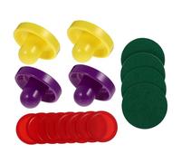 TOYANDONA Set de Pucks et Poussoirs de Hockey Air pour Table de Jeu Accessoires de Remplacement pour Mini Table de Hockey Glace Couleurs Jaune et Jeu de Loisirs