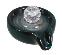 TOYANDONA Sortie De Fontaine Cascade Céramique Décorative Intérieure Et Extérieure, Accessoire Couleur Vert Paon Boule Cristal, pour Fontaine De Jardin Et Bassin D’Eau Décoratif