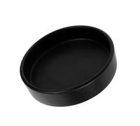 TOYANDONA Soucoupe Céramique Ronde pour Plantes Hydroponiques Plateau Égouttage Durable Antidérapant Support pour Pots de Fleurs Noir Mat Petit Modèle Plateau Collecteur Eau Polyvalent pour