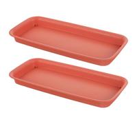TOYANDONA Soucoupe Rectangulaire Plastique pour Pot de Fleurs 2 Pièces | Bac à Plantes Intérieur, pour Jardinage et Décoration Maison, Limite la Terre Qui Tombe