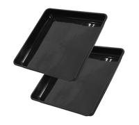 TOYANDONA Soucoupes pour Plantes Lot de 2 Plateaux Carrés Noirs en Plastique de 40 Cm, pour Pots de Fleurs et Plantes D'intérieur ou Extérieur
