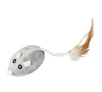 TOYANDONA Souris Électrique Rechargeable pour Chat Souris Mécanique avec Aléatoire et Plume Réaliste Stimule Lactivité et Linstinct de Jeu des Dintérieur
