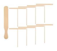 TOYANDONA Spatule à Crêpes en Bois 9 Pièces Comprenant 1 Spatule Moyenne et 8 Épandeurs de T en Bois Naturel, Kit D’ustensiles Cuisine pour Crêpière Portable, pour Crêpes, Omelettes