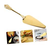 TOYANDONA Spatule à Gâteau Inoxydable avec Manche Doré Pelle à Découper pour Tranches Régulières Outil Essentiel de Pâtisserie pour Servir Gâteaux et Pizzas