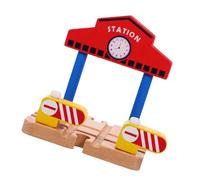 TOYANDONA Station de Train Bois pour Garçon Fille Plateforme de Gare DIY Éducatif de Simulation Ferroviaire Accessoire de Circuit pour Garçons et Filles