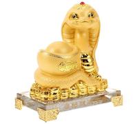 TOYANDONA Statue de Serpent du Zodiaque Chinois 2025 en Résine Dorée 125x80x141 Mm, Décoration Feng Shui de Table, Ornement Culturel pour Maison, Bureau et Événements Festifs