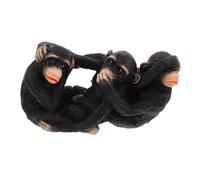 TOYANDONA Statue Trois Singes Résine Décorative Figurine Singe Abstrait Noire pour Salon Bureau Étagère Sculpture Artistique Ne Rien Voir Ne Rien Entendre