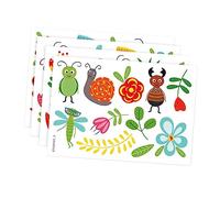 TOYANDONA Stickers Muraux Fleurs Et Insectes Pour Garçon Et Décoration De Chambre Autocollants En Pvc Imperméable 4 Pièces Pour Créer Une Chaleureuse