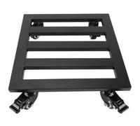 TOYANDONA Support à Plantes à roulettes en Fer, Chariot de Sol Noir | Plateau Carré Soudé, Roues Pivotantes 360° avec Freins, Usage Intérieur Extérieur, Balcon et Jardin