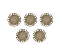 TOYANDONA Support de Base en Alliage Rond Creux 25mm 5pcs pour Création de Bijoux DIY Résistant la Corrosion pour Photo Jewelry et Arts