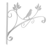 TOYANDONA Support De Fleurs Fer Forgé Accroche Pot Mural Élégant Pour Balcon Jardinière Suspendue Et Décoration Murale Blanc