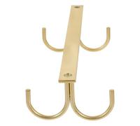 TOYANDONA Support de Rangement Suspendu pour Tasses 4 Crochets en Fer Doré, Organiseur de Placard la Cuisine, Porte-gobelet sous Étagère, Accessoire Pratique Cuisine et Maison