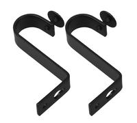 TOYANDONA Support de Tringle à Rideaux en Fer Noir Robuste, Lot de 2 Set de Supports Simples pour Tringle Romaine, Fixation Plafond, Fournitures pour Barre de Rideau, Adapté